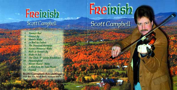 CD cover for Freirish, Vermont  fiddle music by Vermont Fiddler Scott Campbell 
